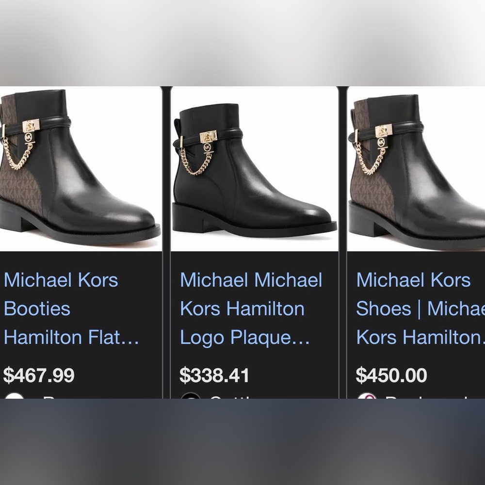 Michael Kors Black and Brown Leather Ankle Boots - Picture 9 of 14